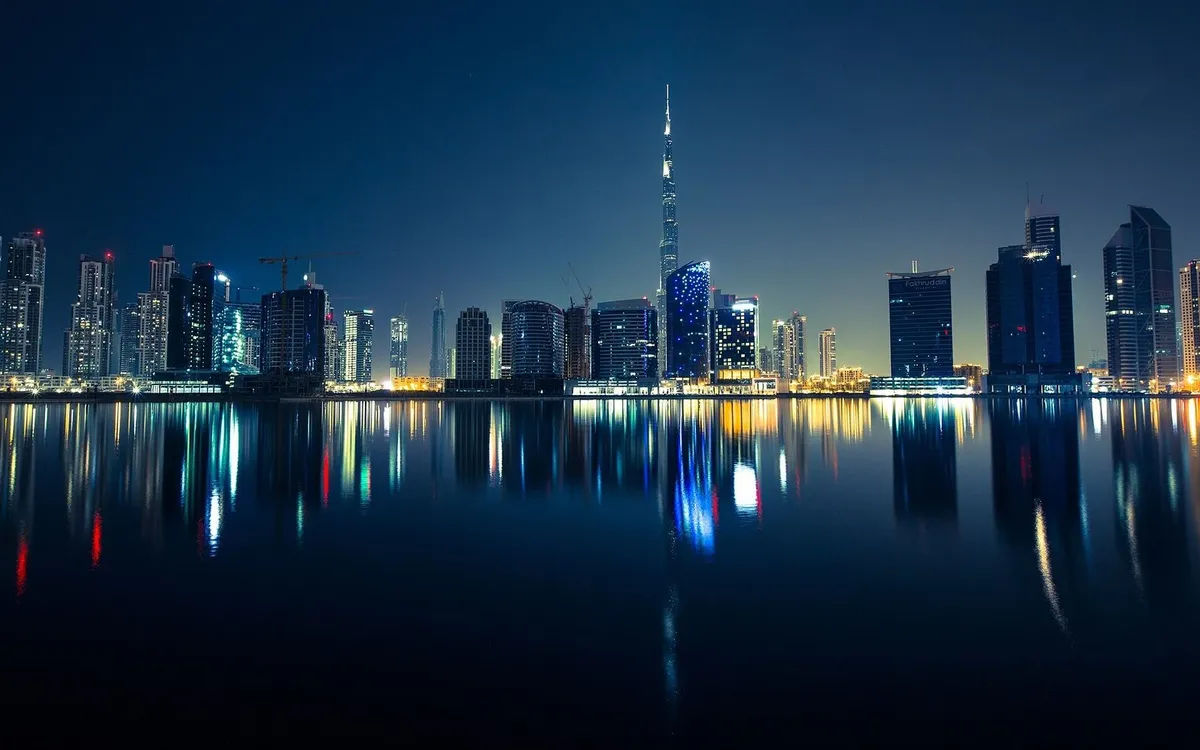 Dubai skyline at night