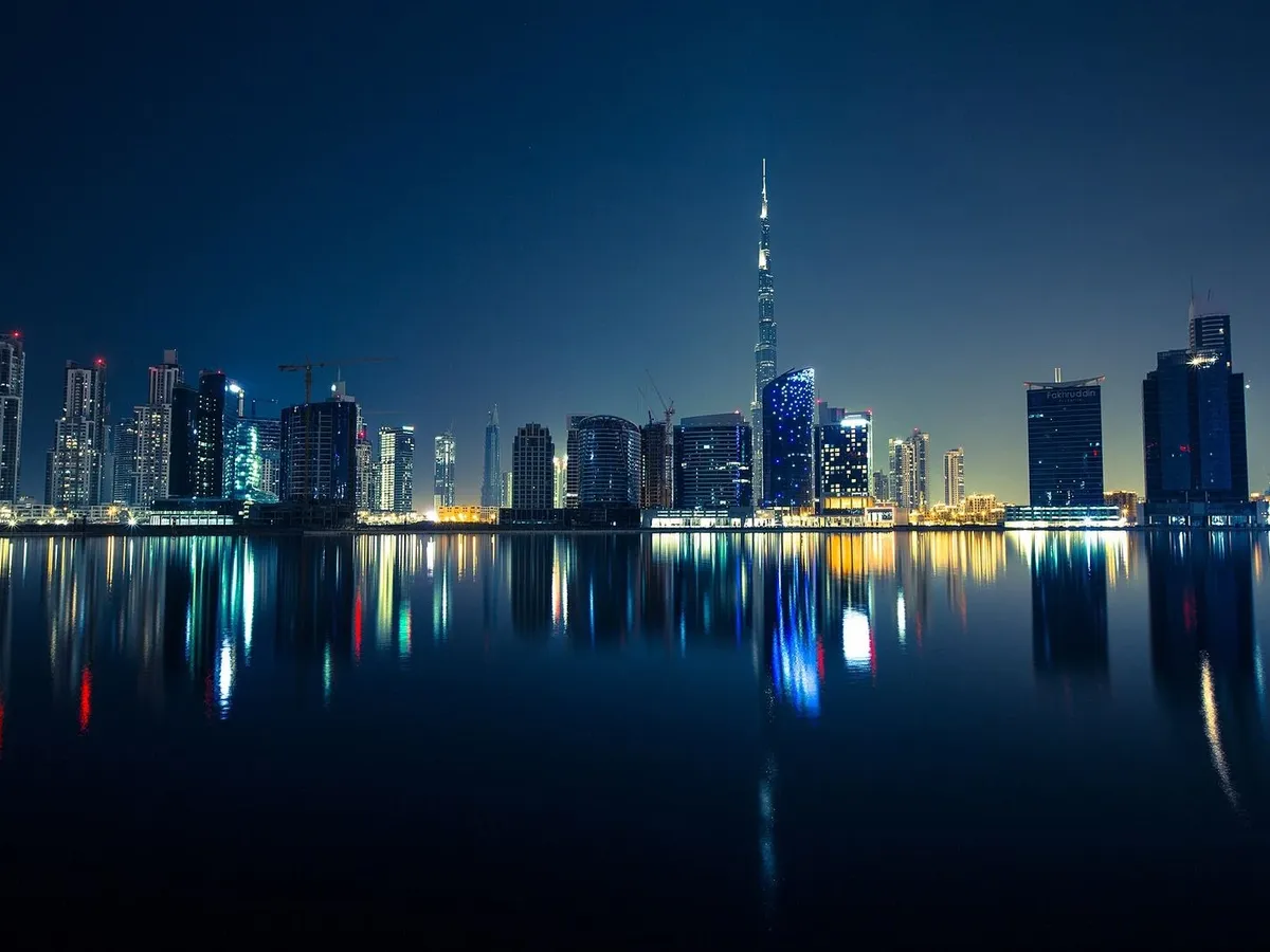 Dubai skyline at night