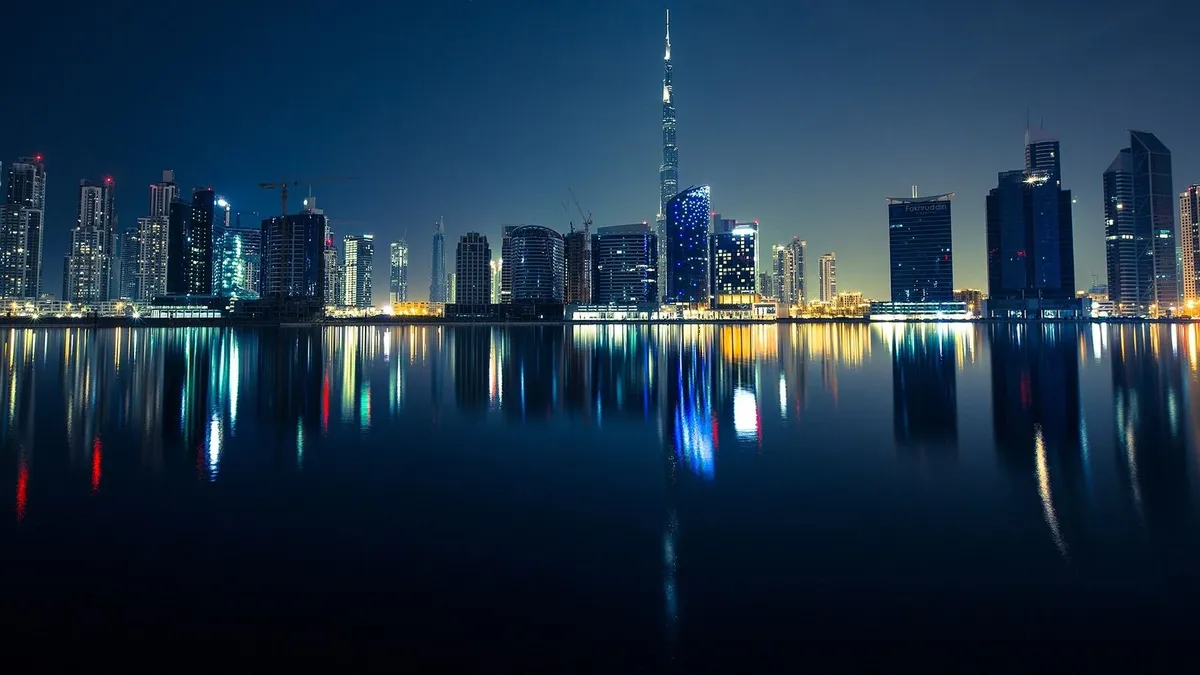 Dubai skyline at night