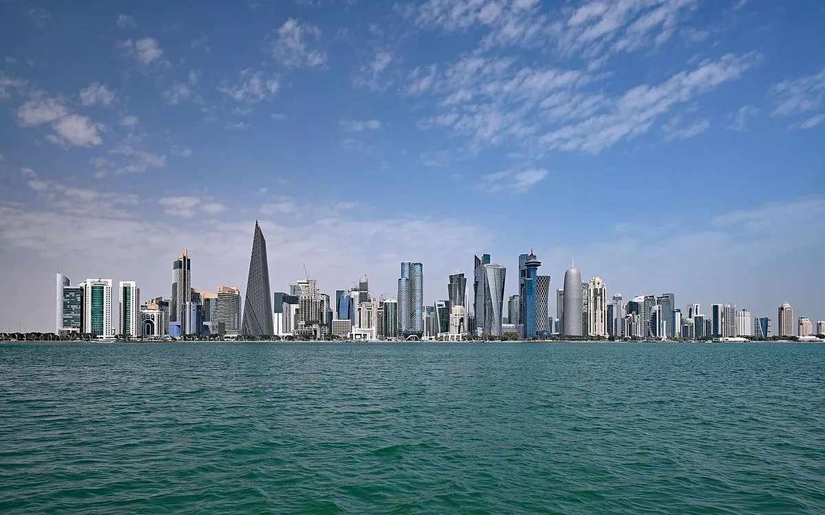 West Bay towers in Doha seen from the sea