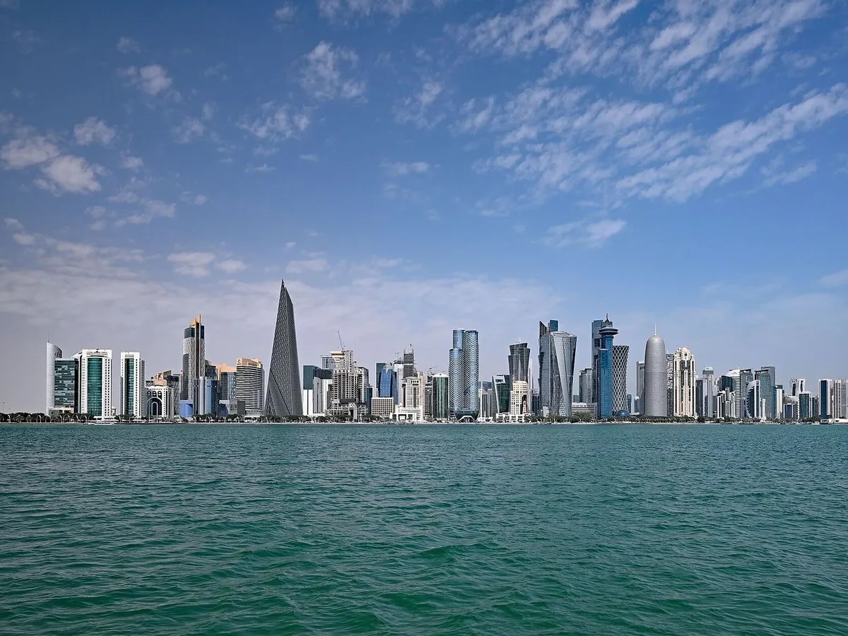 West Bay towers in Doha seen from the sea